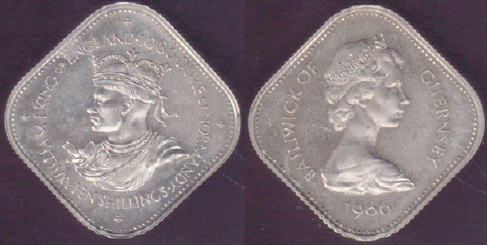 1966 Guernsey 10 Shillings (Norman Conquest) aUnc A005704